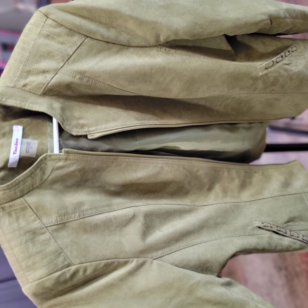 Talbots Olive Green Suede Jacket